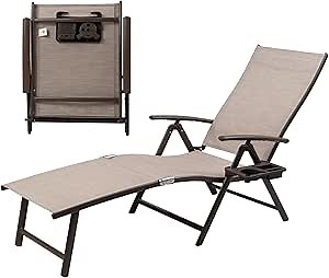 Kozyard Cozy Aluminum Reclining Lounge Chair (Beige/1Pack)