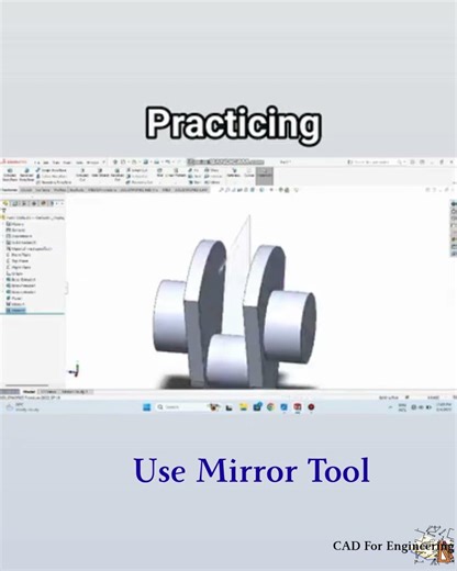 SolidWorks Mirror Tool in 15 sec 🔥 (Beginner Friendly)