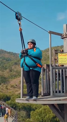 Girl Riding Zip line 😱#ai #sora2 #fyp #zipline #foryou