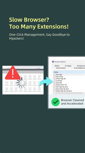 1.1K views · 13 reactions | Stop annoying toolbars and hijacked homepages from slowing you down!  Browser Assistant cleans up messy extensions and restores your browser's speed instantly! ️ #BrowserSpeed #TechTips #GlaryUtilities #CyberSecurity #CleanBrowser #BrowserAssistant #SafeBrowsing #AdBlock | Glarysoft | Facebook