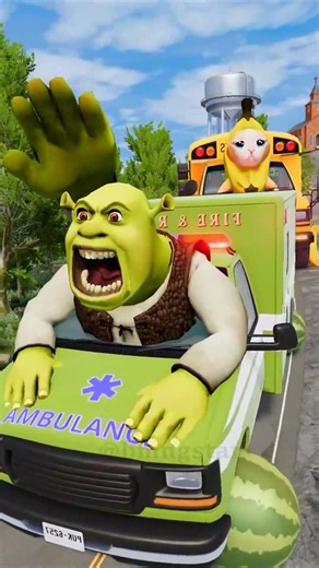 GIANT to Weird Cars vs Shrek Hand slap 😂 in BeamNG.drive