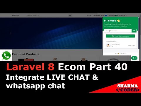 Laravel 8 Ecom Part-40 : How to integrate tawk to live chat in laravel 8 | Add Whatsapp chat