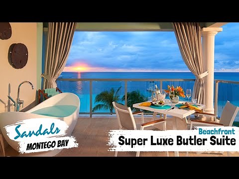 Beachfront Super Luxe Butler Suite B1B | Sandals Montego Bay | Full Walkthrough Tour & Review 4K