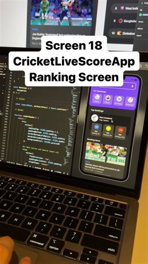 Screen 18 Ranking Screen of Cricket Live Score app in React Native #reactnative #developer #programming #AppDevelopment #coding #learntocode #speedcode #beginnerprogramming | ByProgrammers