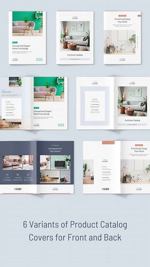 Furniture Company Product Catalog Template Download: www.behance.net/artbart Template has been designed for companies dealing in the sale of furniture, interior furnishing of apartment houses, for the presentation of accessories and other things that can be found in home furnishings. The catalog is designed in A4 format and is fully editable in Canva, Adobe, Affinity and Microsoft software. Additionally, the template uses paragraph styles and character styles (Adobe InDesign and Affinity Publish