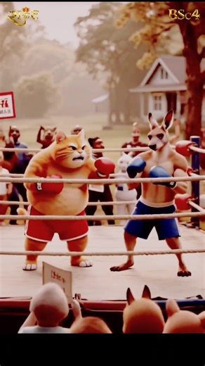 "Kangaroo 🦘 vs Cat 🐱 Epic Fight" #cat #kangaroo #fight #cartoon