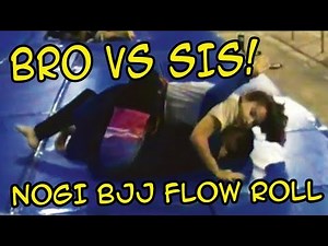 Bro VS Sis | NoGi BJJ Yellow Belt vs Gray Belt | Sebastian & Ivana Flow Roll 11 10 20