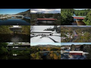 I Visited Every Historical Covered Bridge in New Hampshire! 4k Drone video.