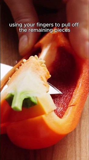 we’re teaching you how to julienne peppers which is a bit different from julienning other vegetables