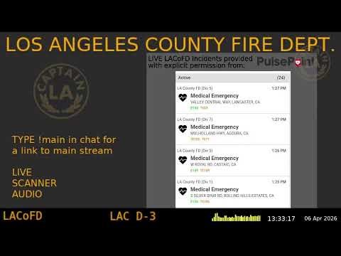 06-Apr-2026 LA County Fire - *Live* LACoFD Scanner - LA Captain - - S9