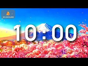 10 Minute Timer with Music for Classroom Relaxing - Spring Scenery | NO Loud Alarm
