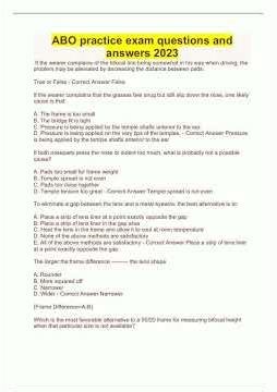 ABO practice exam questions and answers 2023