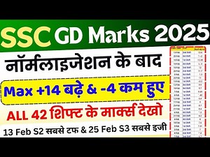 SSC GD 2025 Shift Wise कितने मार्क्स बढ़े | SSC GD Normalization 2025 | SSC GD 2025 Final Cut Off