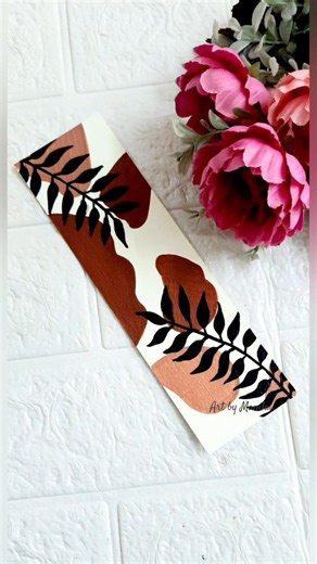 Aesthetic Shades of Brown Boho Art Bookmark 🤎🟤 Minimal Abstract Painting #bookmark #bohoart #diy
