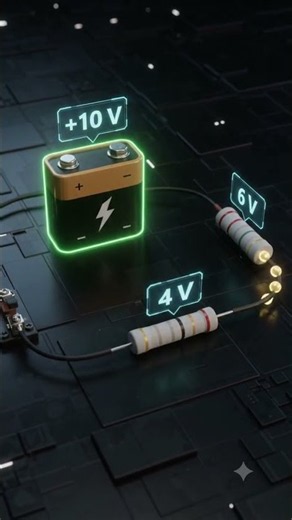 Kirchhoff’s Voltage Law (KVL) Explained with 3D Animation ⚡ | Simple Example #Shorts