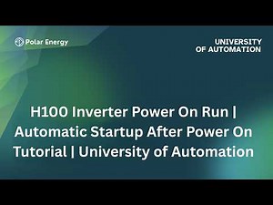 H100 Inverter Power On Run | Automatic Startup After Power on Tutorial | University of Automation