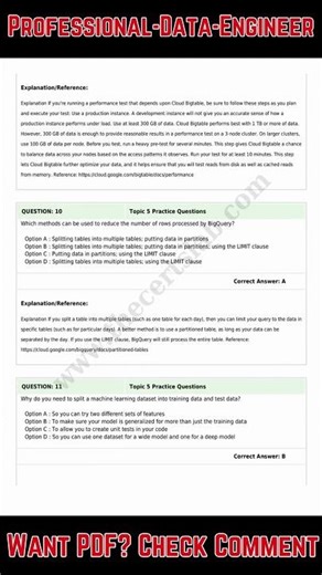 Practice Test - Cloud Certified Professional Data Engineer Professional-Data-Engineer Exam Questions