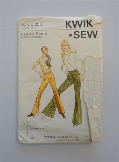 Vintage Kwik Sew 350 Ladies Wide Leg Stretch Knit Pants Sewing Pattern (sizes 12-14-16) - Etsy