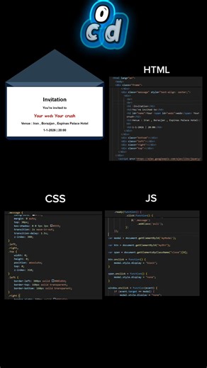 wedding invitation card use | HTML | CSS | JS#JavaScript #html #css #animation #coding #ai #3d #js