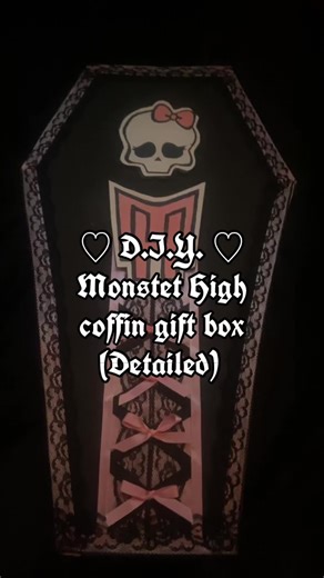 DETAILED ✰ Monster High gift box ✰ #monsterhigh #monsterhighgiftdiy #diycoffinbox #MHdiy #Monsterhighgift #pinkgoth #MHgift #✰