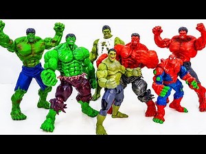 HULK SMASH Toys Collections~! Incredible Hulk, Green Hulk vs Spider Hulk & Red Hulk Marvel Avengers