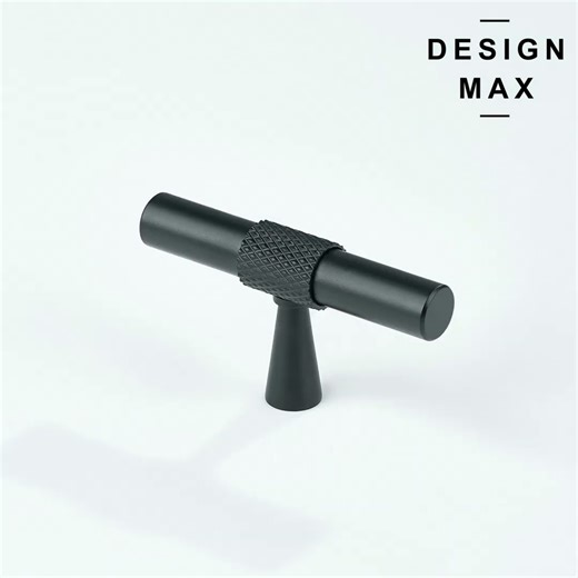 Novus Knurled T Knob, Modern Textured Hardware Upgrade for Your Kitchen Cabinets