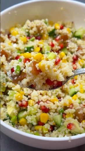 Easy & Healthy Couscous Salad (Colorful + super fresh!) 🥗✨Easy dinner idea
