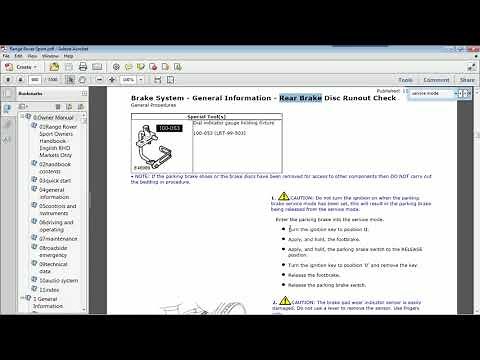 2007 2008 2009 range rover sport How to put in service mode