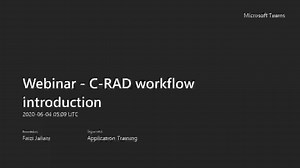 1 Webinar - C-RAD Workflow Introduction