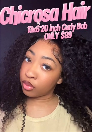 20 inch Curly Bob only $99 right now! @Chicrosa.wig #chicrosahair #fyp #wigtok #curlybob #curlywiginstall