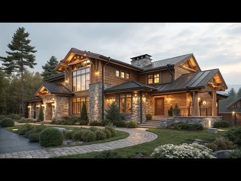 🏡Luxurious🪴🌲 Modern 🌺🥀Rustic House | Golden Lighting & Elegant Garden Design