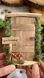 714K views · 9.5K reactions | I created this fairy door using popsicle sticks, cardboard, a wood round and some nature materials. I love the magic of these woodland fairy miniatures. #fblifestyle #fblifestylechallenge #familyfriendly #familyactivity #fairyhouse | Alyssa Stokes Creations | Facebook