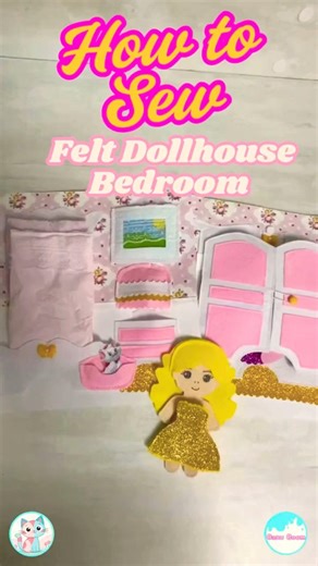 How to Sew a Felt Dollhouse Bedroom | Quiet Book Bedroom Page Tutorial #diy #sewingtutorial