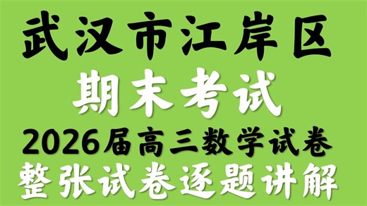 武汉市江岸区元月期末考试2026届高三数学试卷
