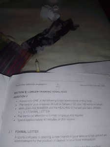 SECTION B: LONGER TRANSACTIONAL TEXTQUESTION 2Respond to ONE... | Filo