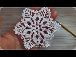 SUPER Very Beautiful SNOWFLAKE Crochet Pattern * Knitting Online Tutorial for beginners Tığ işi örgü