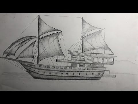 cách vẽ thuyền buồm đơn giản - How to draw a Sailboat