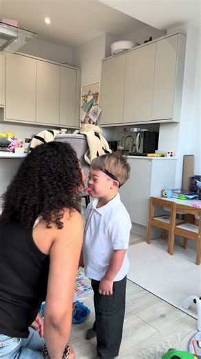 Two weeks into Ellis having his BAHA hearing aid and it’s made such a difference to his speech 🥹. Wish we’d gotten it sooner #downsyndrome #speechdelay #baha