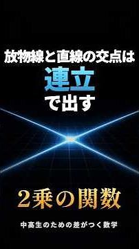 放物線と直線の交点は「連立」で出す｜2乗の関数【中3数学】
