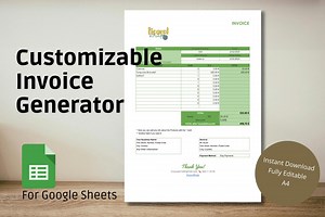 Anpassbarer Rechnungsgenerator für Google Sheets | Digitales Tool für Rechnungsvorlagen für Kleinunternehmen | Automatische Rechnungsvorlage | Produktliste - Etsy.de