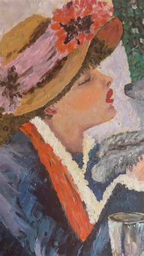 Vintage Woman With Dog Oil Painting – Impressionist Louise Bizé Evans Art - Etsy
