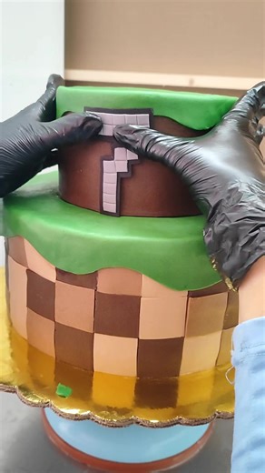 Increíble pastel de Minecraft hecho a mano sin moldes