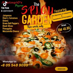 Introducing a new Spicy and Sweet vegetarian pizza: The Spicy Garden. Come and give a try life needs a little spice | Michelangelo's Pizzeria | Facebook