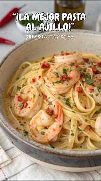 🍤🔥 This creamy garlic shrimp pasta is on ANOTHER level…🤤🍝