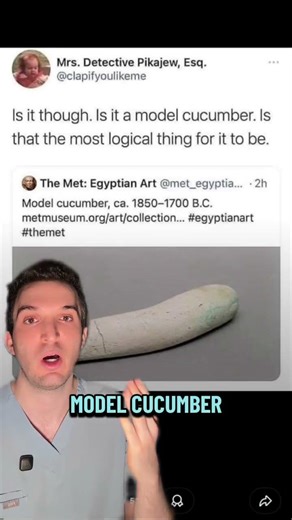 Just checked out this ancient model cucumber at The Met Museum