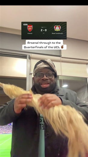 Arsenal 2 vs 0 Bayer Leverkusen 🔥. Local Man is happy #arsenal #ucl #championsleague #declanrice