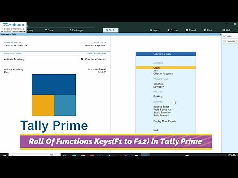 F1 to F12 Function Keys In Tally Prime | Learn With Attitude Academy | #tallyprime #attitudeacademy