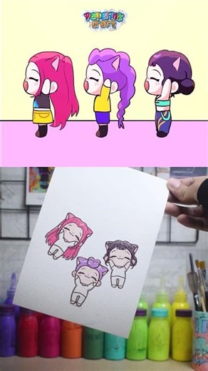 drawing animasi huntrix demon hunter