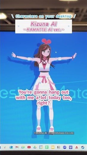 Attention-seeker “Kizuna AI” is here ✨Desktop Mate