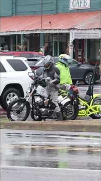 Rain Ride Miss Geico Motorcycle Conquers the Downpour!